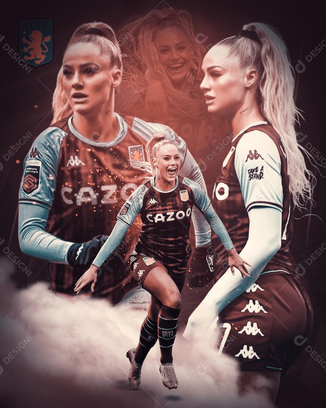 Social Media Futebol Jogadora Alisha Lehmann PSD Editável