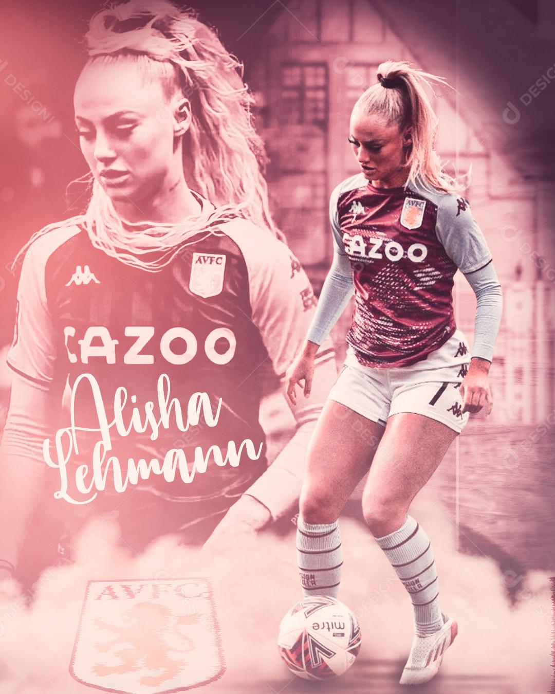 Social Media Futebol Jogador Alisha Lehmann PSD Editável