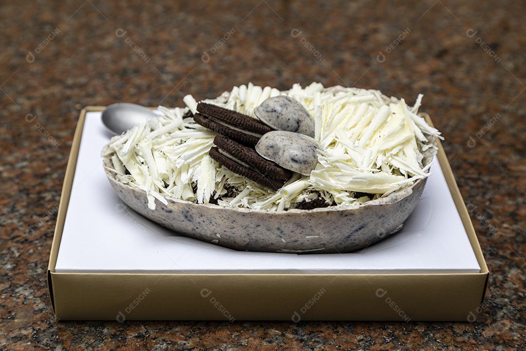Ovo de colher brownie comida oreo Imagem JPG