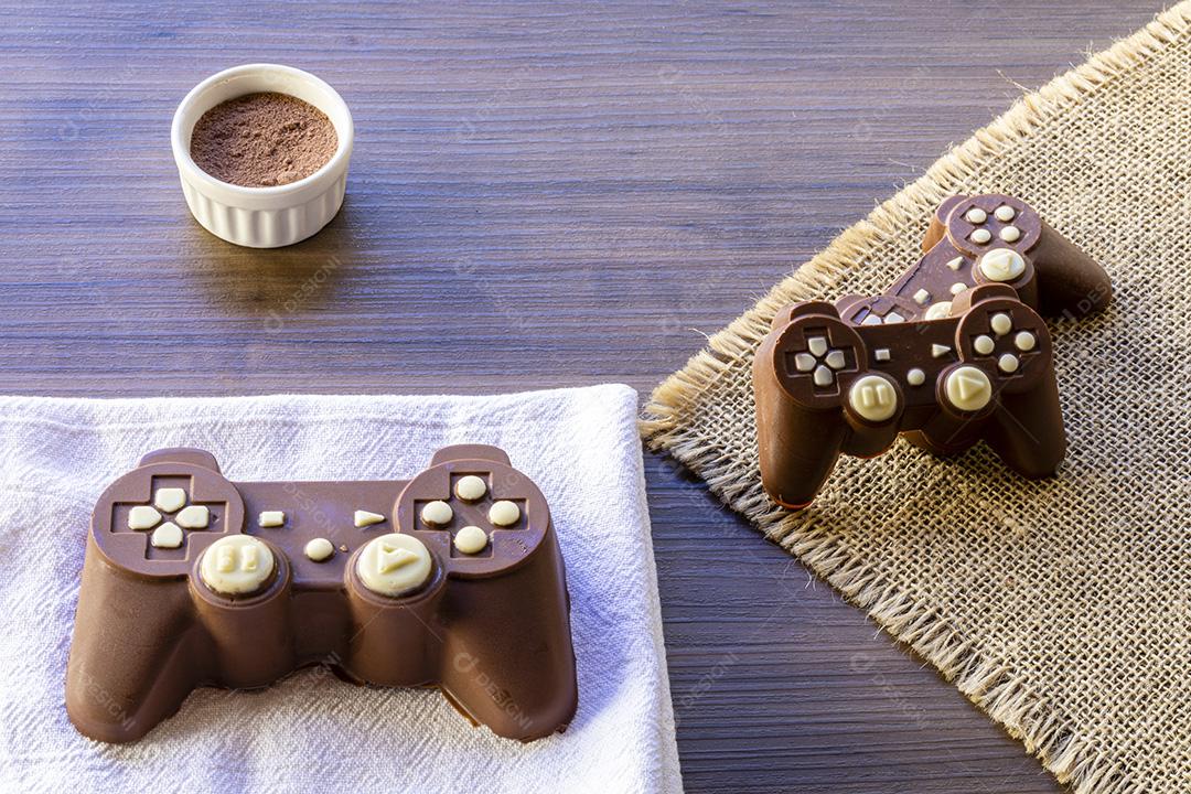 Comida doce chocolate formado de controle playstation Imagem JPG