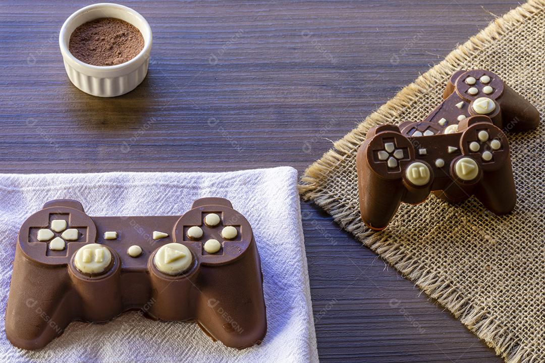 Comida doce chocolate formado de controle playstation Imagem JPG