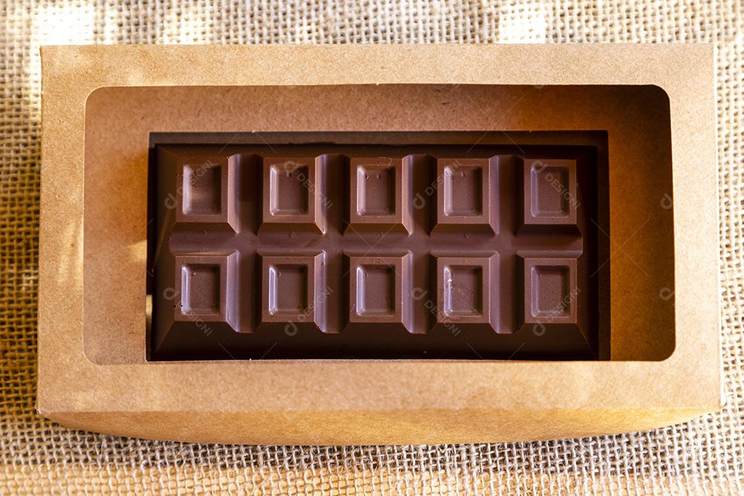 Comida barra chocolate dentro de uma caixa Imagem JPG