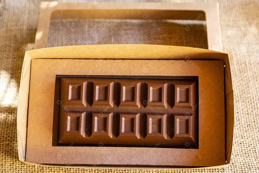 Comida barra chocolate dentro de uma caixa Imagem JPG