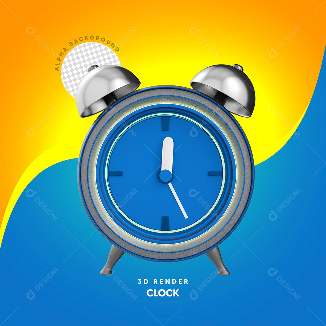 Elemento 3D Relógio Para Composição PSD Premium