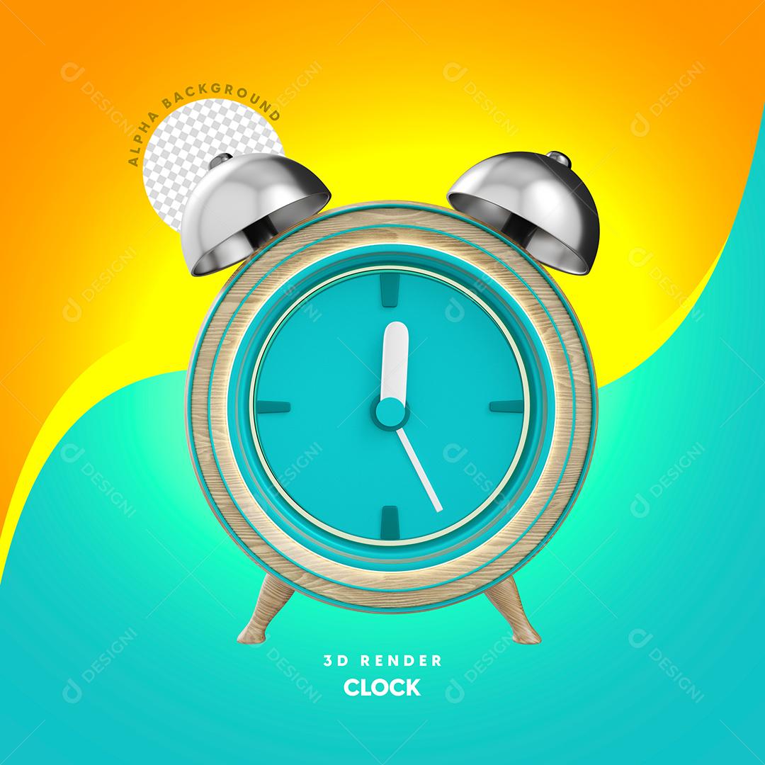 Relógio 3D Elemento Para Composição PSD Premium