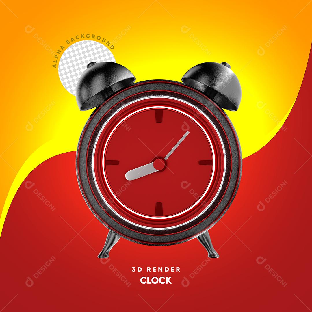 Elemento 3D Relógio Para Composição PSD Premium