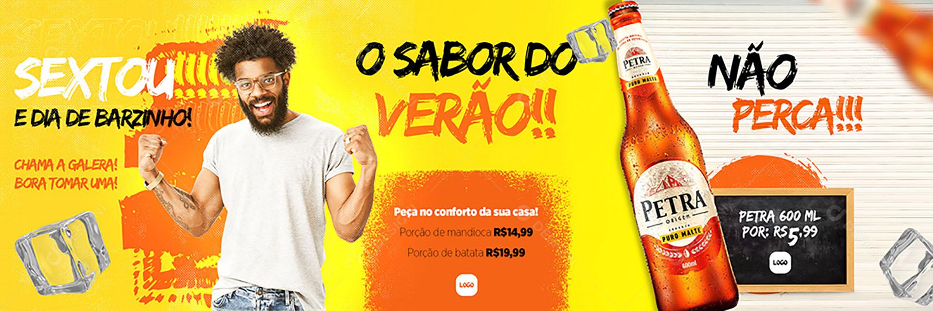 Social Media Carrossel O Sabor Do Verão Petra Cerveja PSD Editável