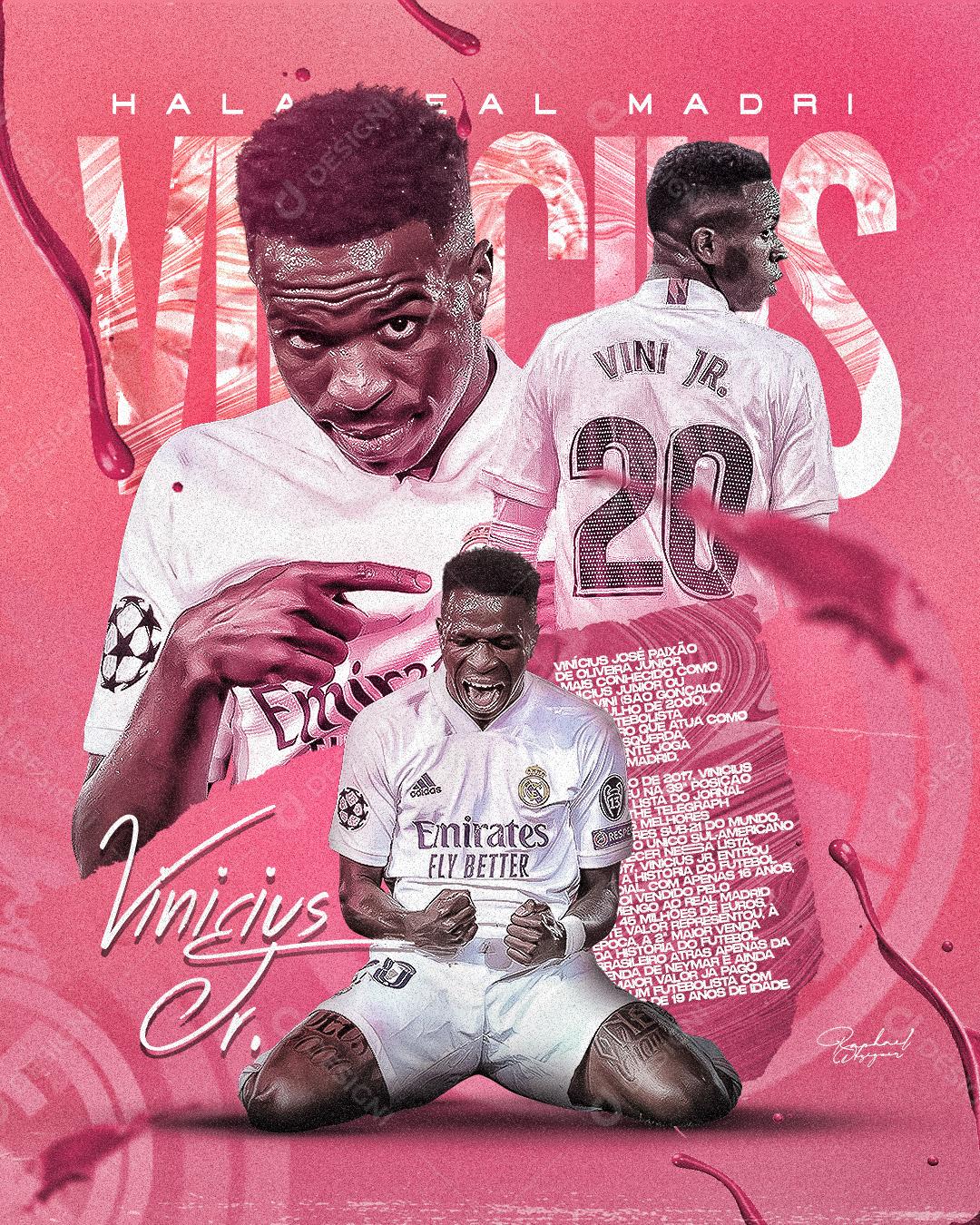 Social Media Futebol Jogador Vinicius Junior PSD Editável