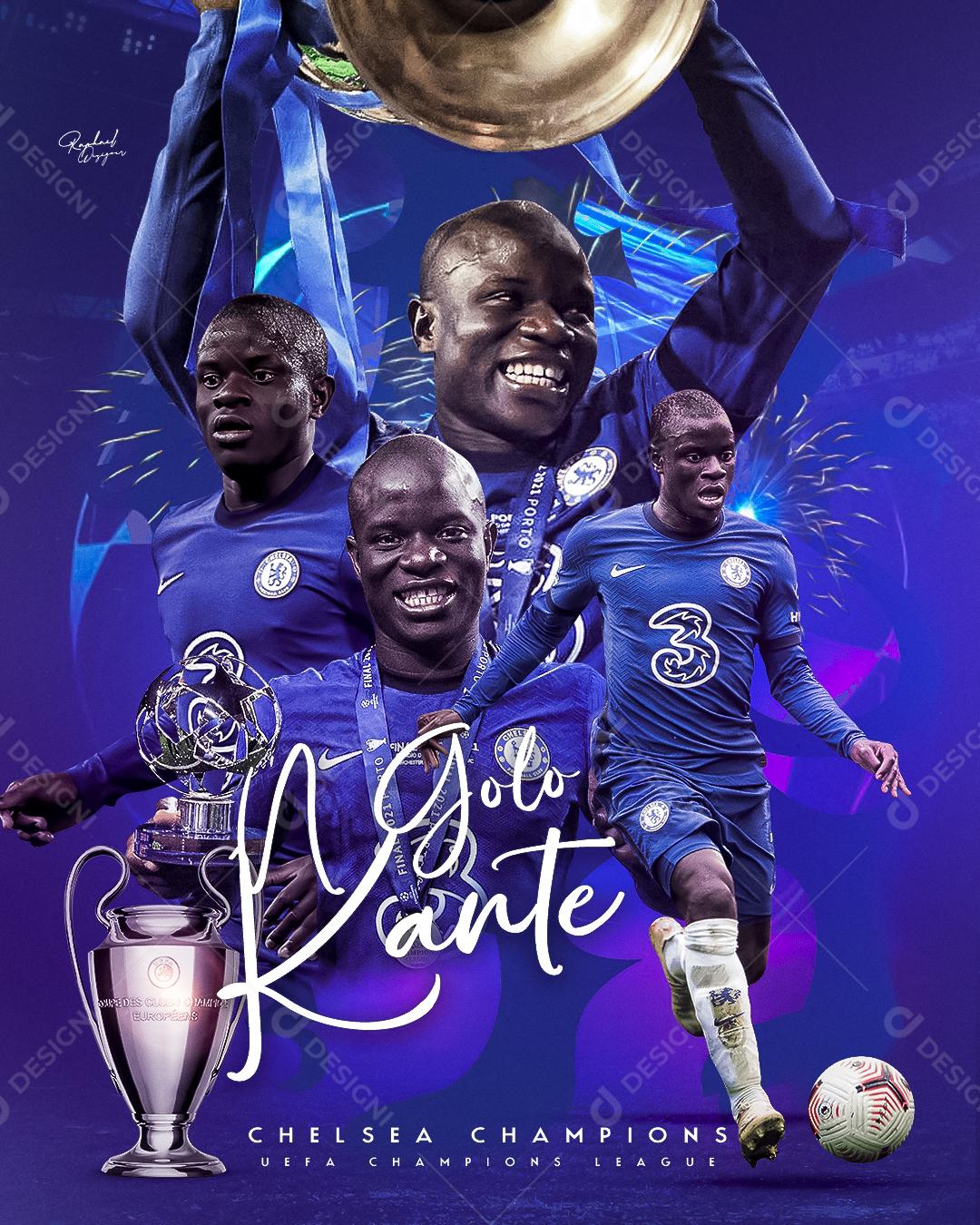 Social Media Futebol Jogador Kante PSD Editável