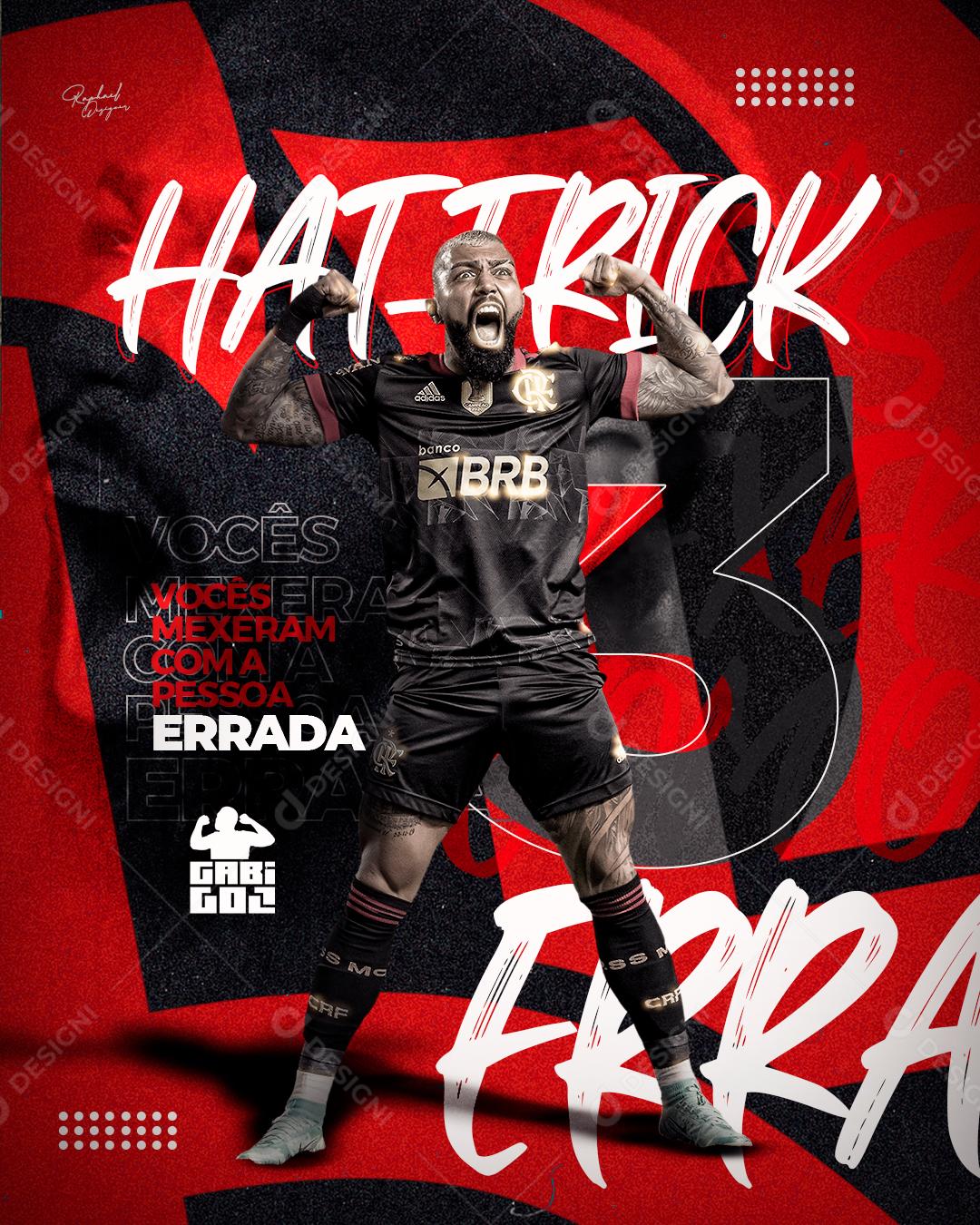 Social Media Futebol Jogador Gabi Gol Hat Trick PSD Editável