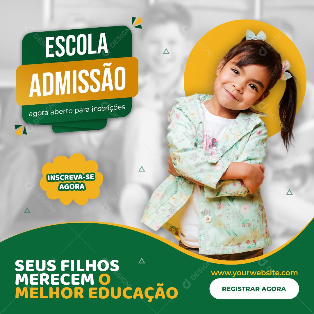 Volta Ás Aulas Escola Admissão Social Media PSD Editável