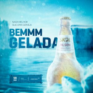 Social Media Nada Melhor Que Uma Bem Gelada Cerveja Skol PSD Editável