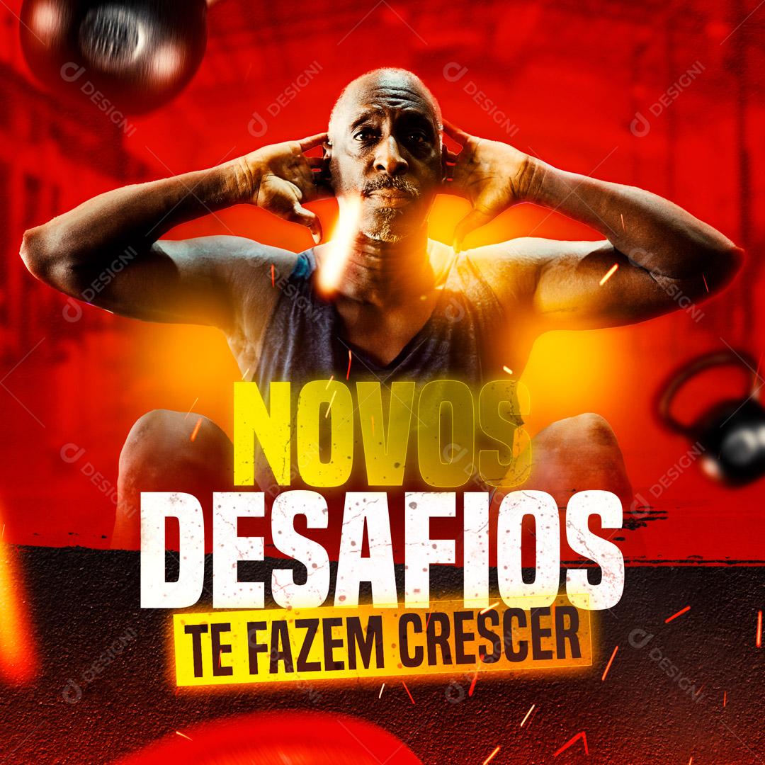 Novos Desafios Tem fazem Crescer Social Media PSD Editável