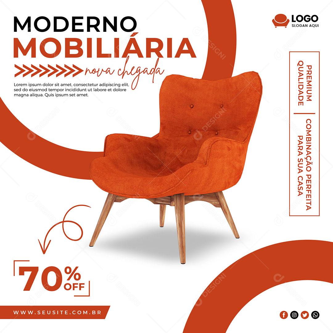 Moderno Mobiliária 70% De Desconto Social Media PSD Editável