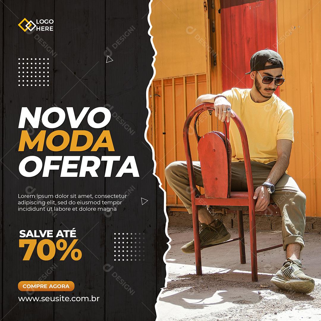 Social Media Novo Moda Oferta 70% De Desconto Loja PSD Editável