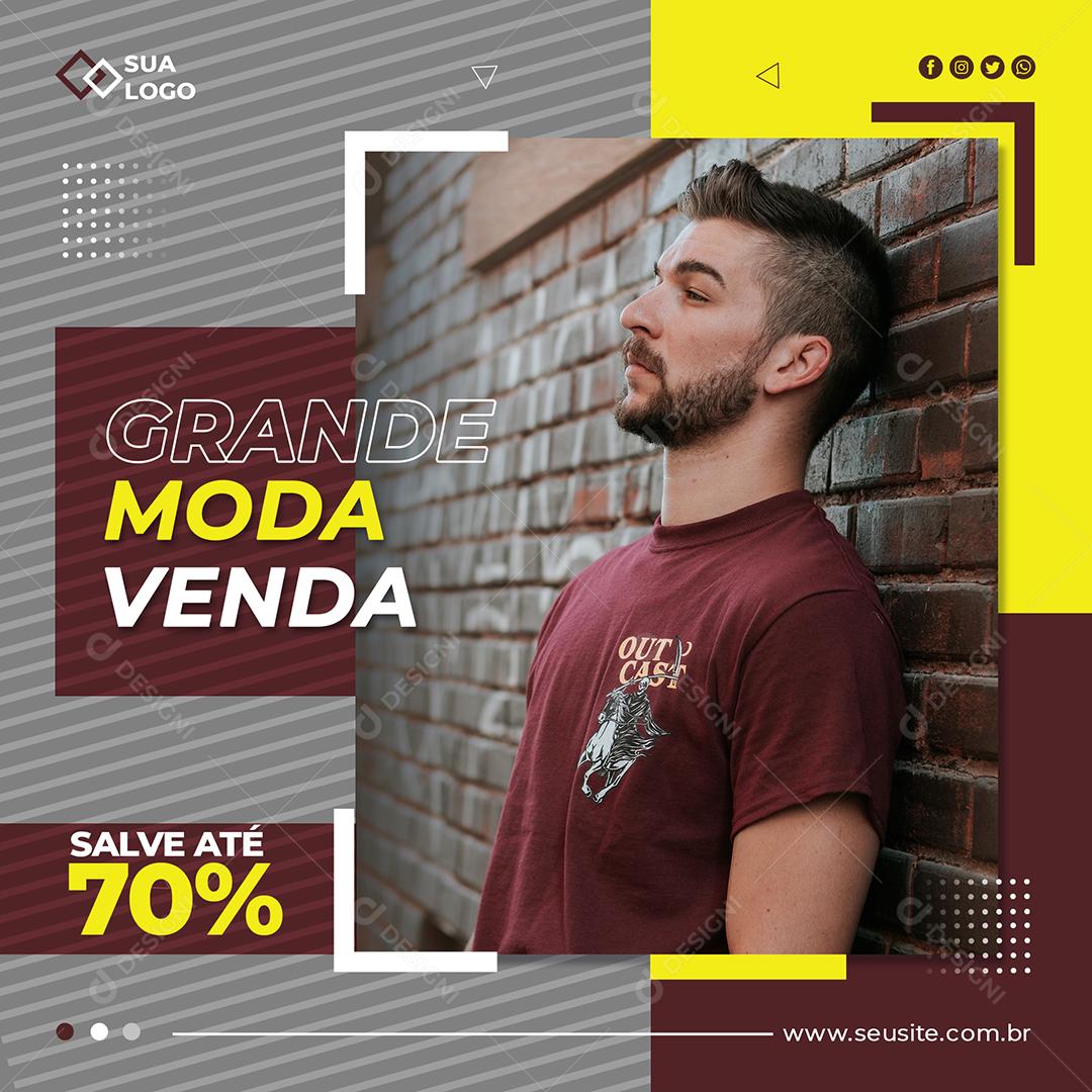 Social Media Grande Moda Vendas 70% De Desconto Loja PSD Editável