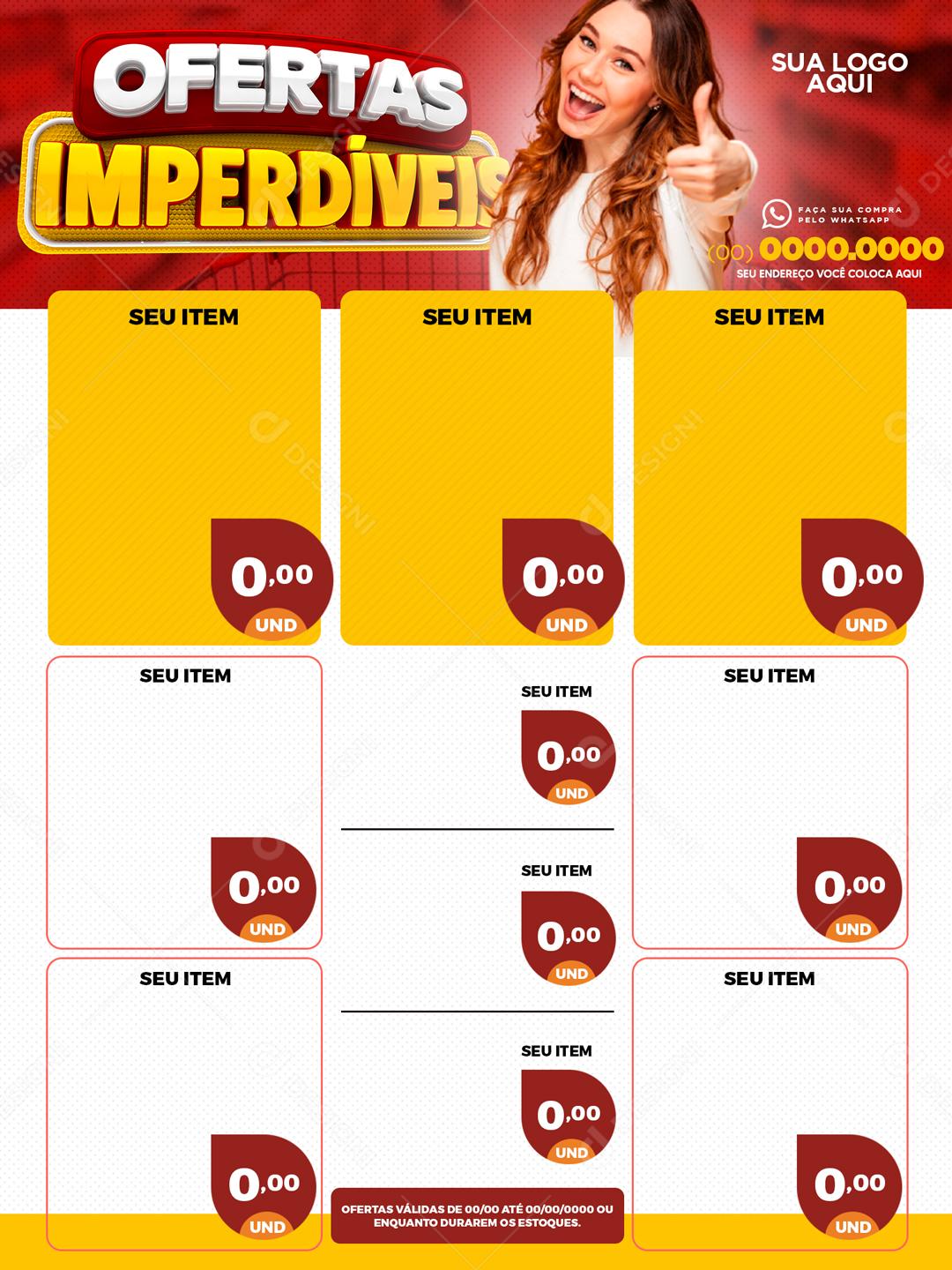 Social Media Ofertas Imperdiveis Super MercadosPSD Editável