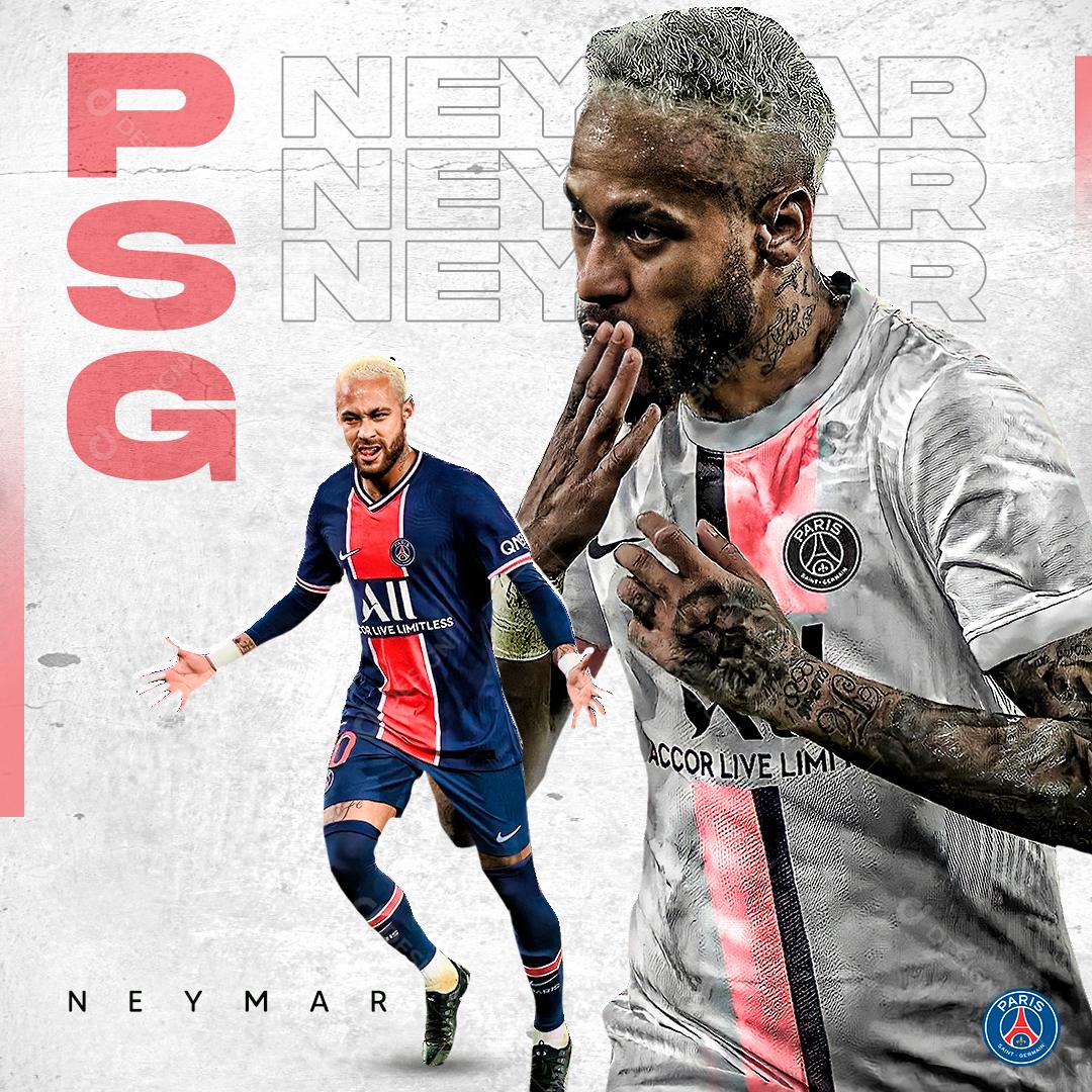 Social Media Futebol Jogador Neymar PSD Editável