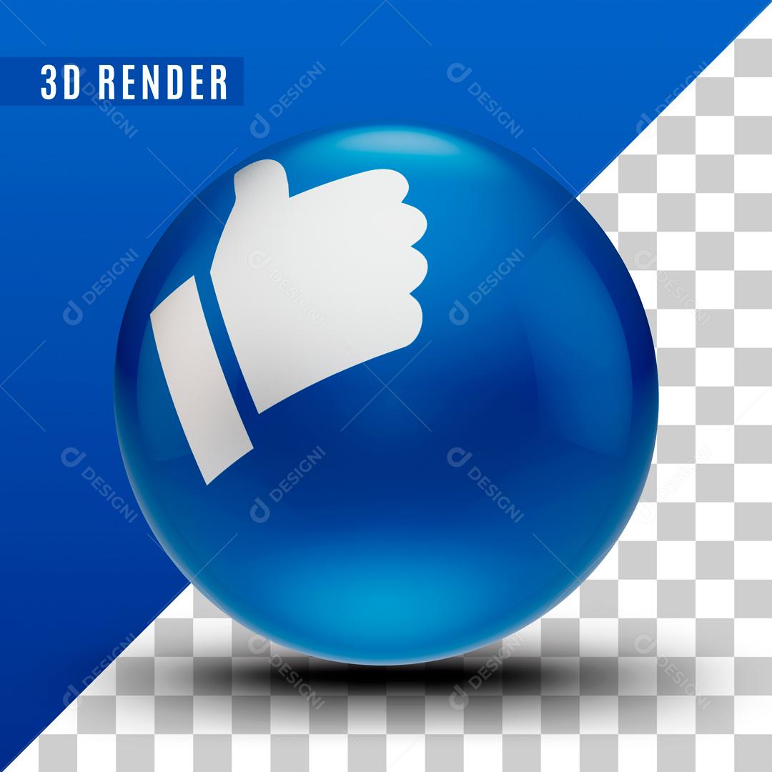 Ícone Like Facebook Beleza Azul PSD Editável