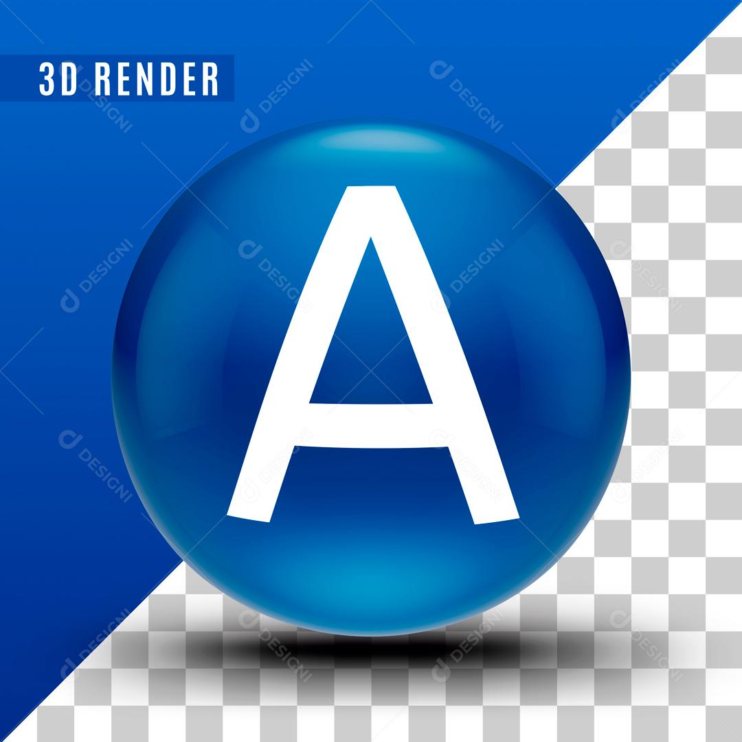 Ícone Azul Com Letra A Alfabeto Azul PSD Editável