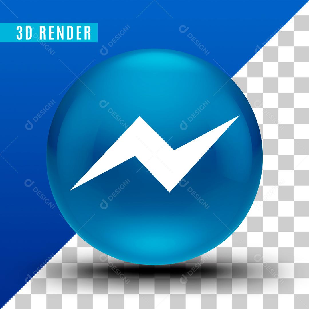 ícone Messenger Azul Rede Social PSD Editável