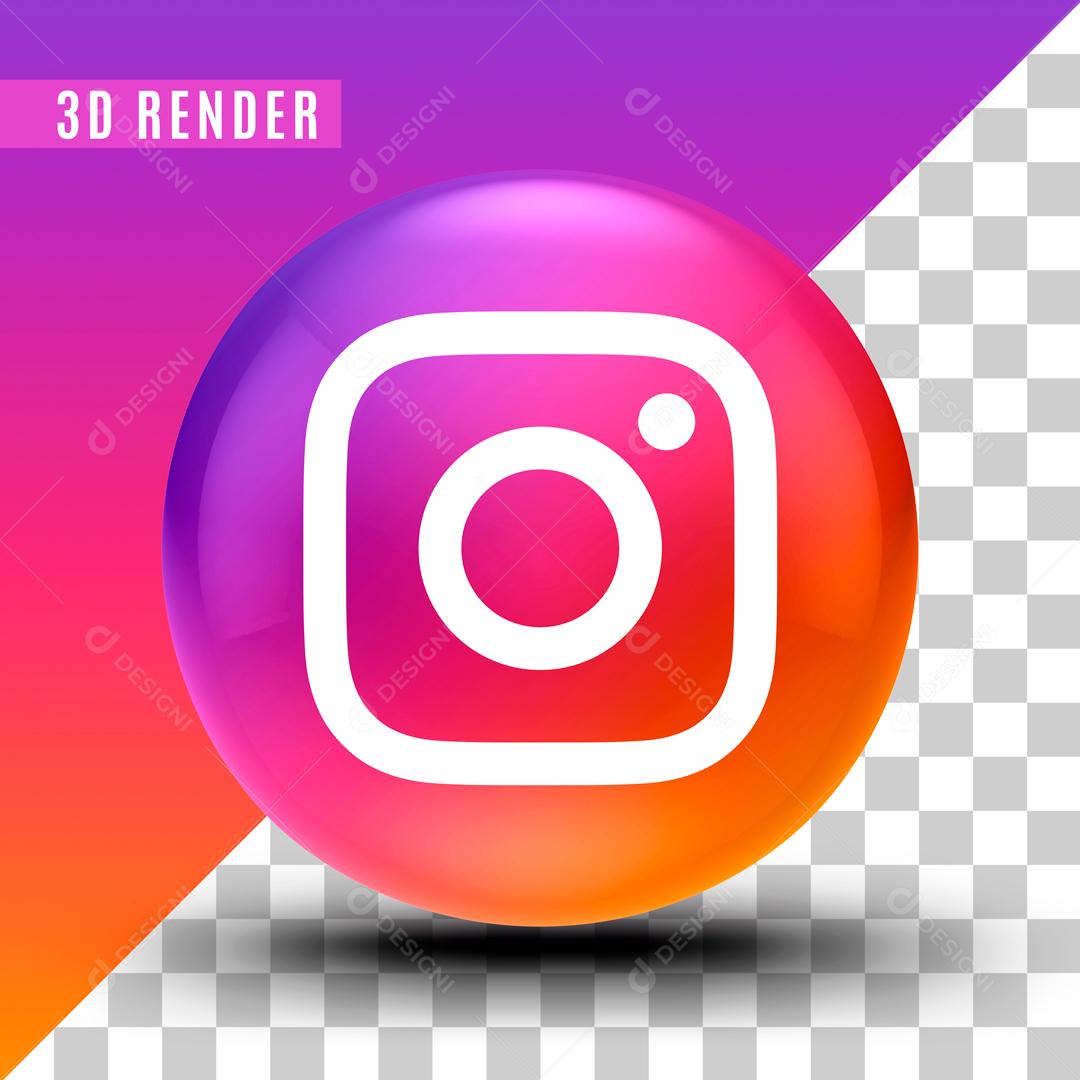 Ícone Instagram Rede Social Roxo e Amarelo PSD Editável