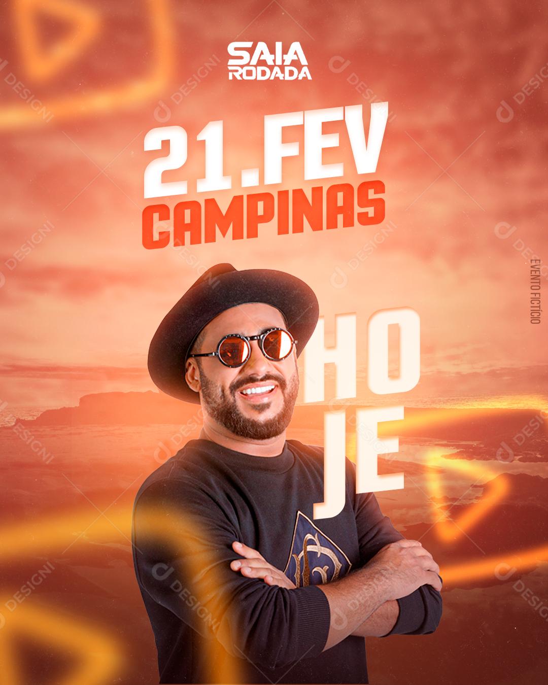 Flyer 21 De Fevereiro Saia Rodada Forró Social Media PSD Editável