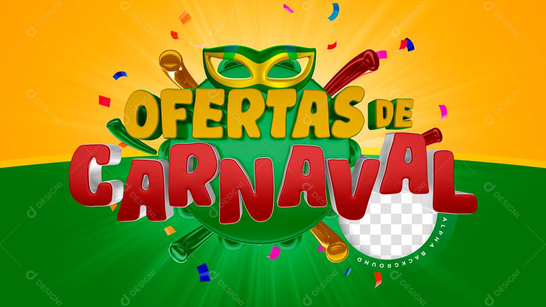 Selo 3D Para Composição Ofertas De Carnaval Social Media PSD Editável