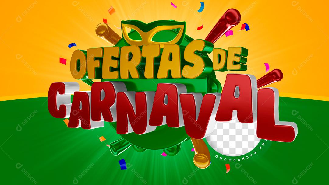 Selo 3D Para Composição Ofertas De Carnaval Social Media PSD Editável