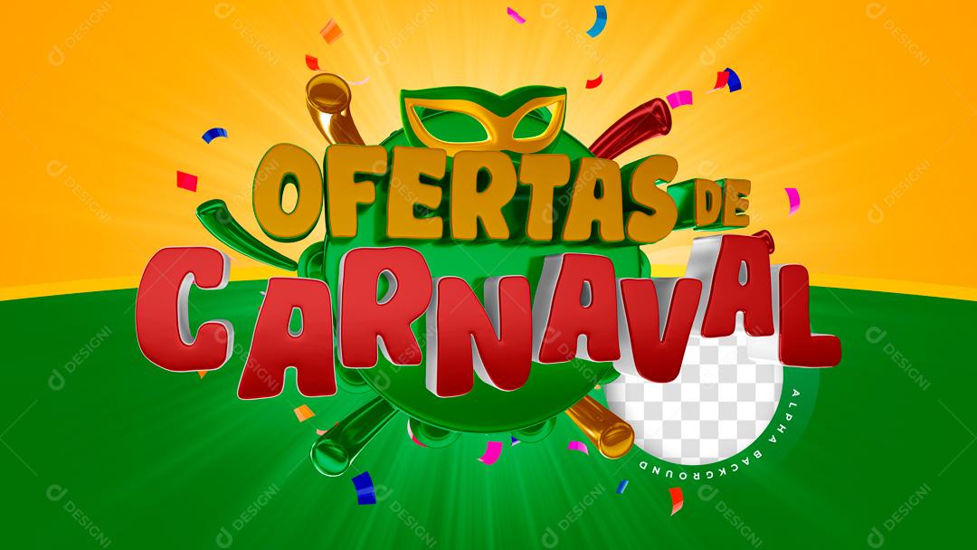 Selo 3D Para Composição Ofertas De Carnaval Social Media PSD Editável