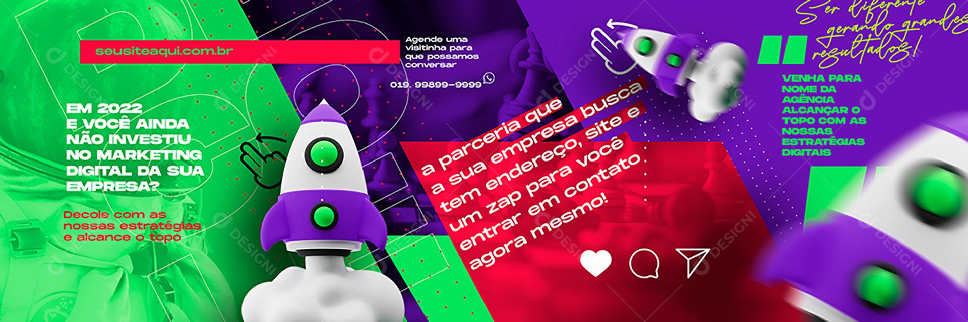 Social Media Decole Com As Nossas Estratégias Agências Carrossel PSD Editável