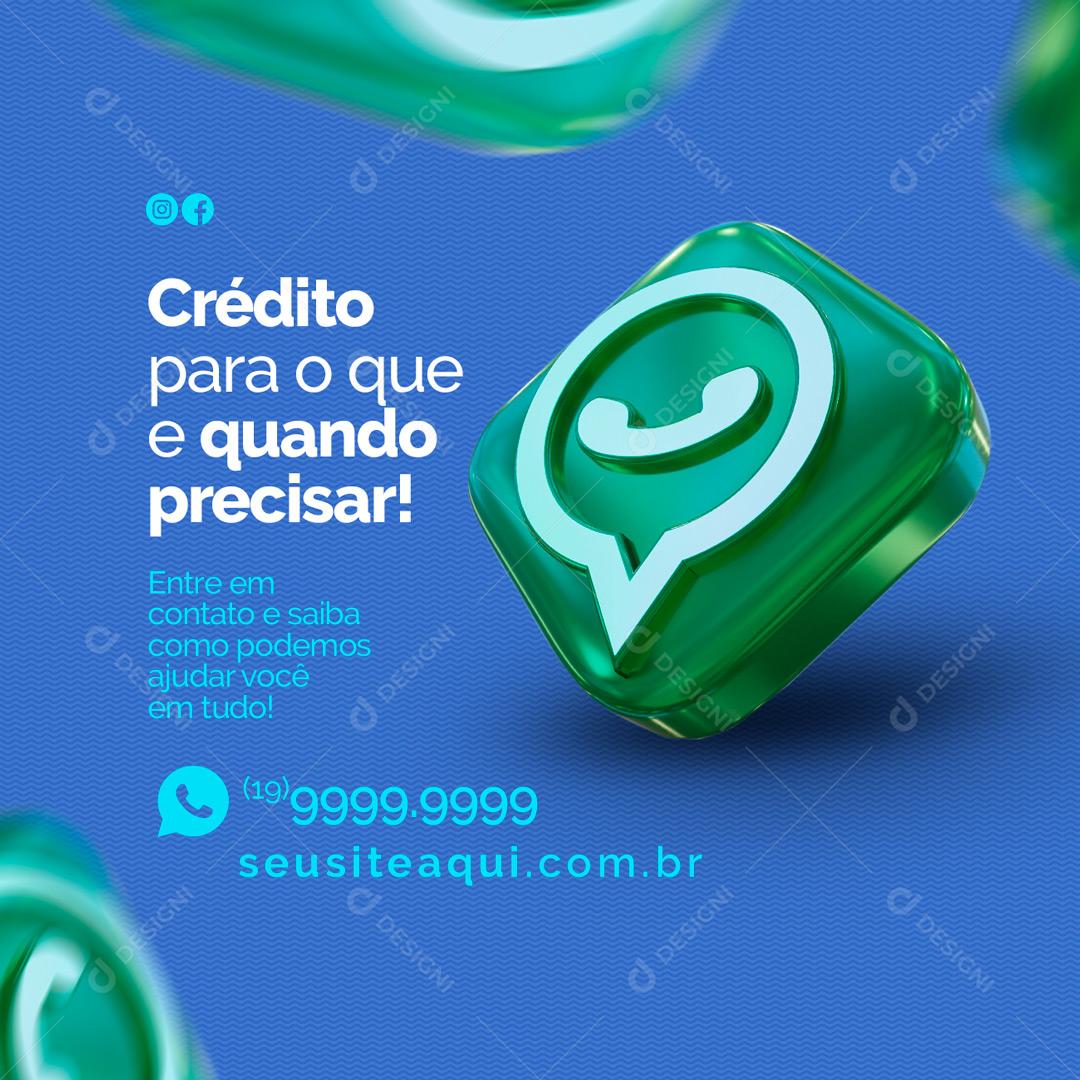 Social Media Crédito Para O Que E Quando Precisar Finanças PSD Editável
