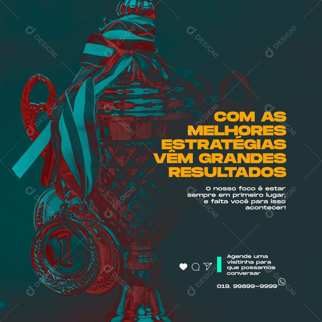 Social Media Com As Melhores Estratégias Agências PSD Editável