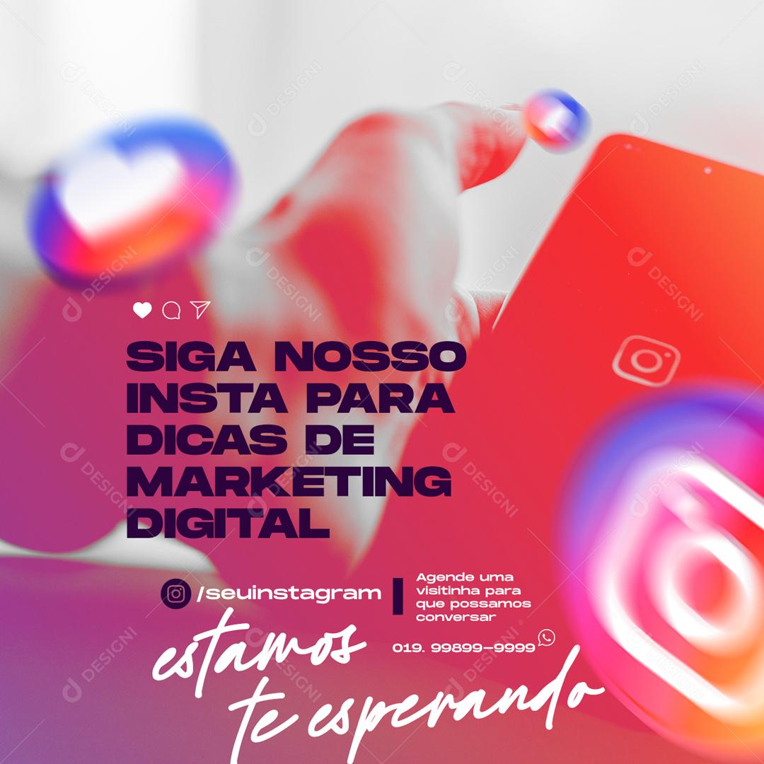 Social Media Siga Nosso Insta Para Dicas De Marketing  Agências PSD Editável