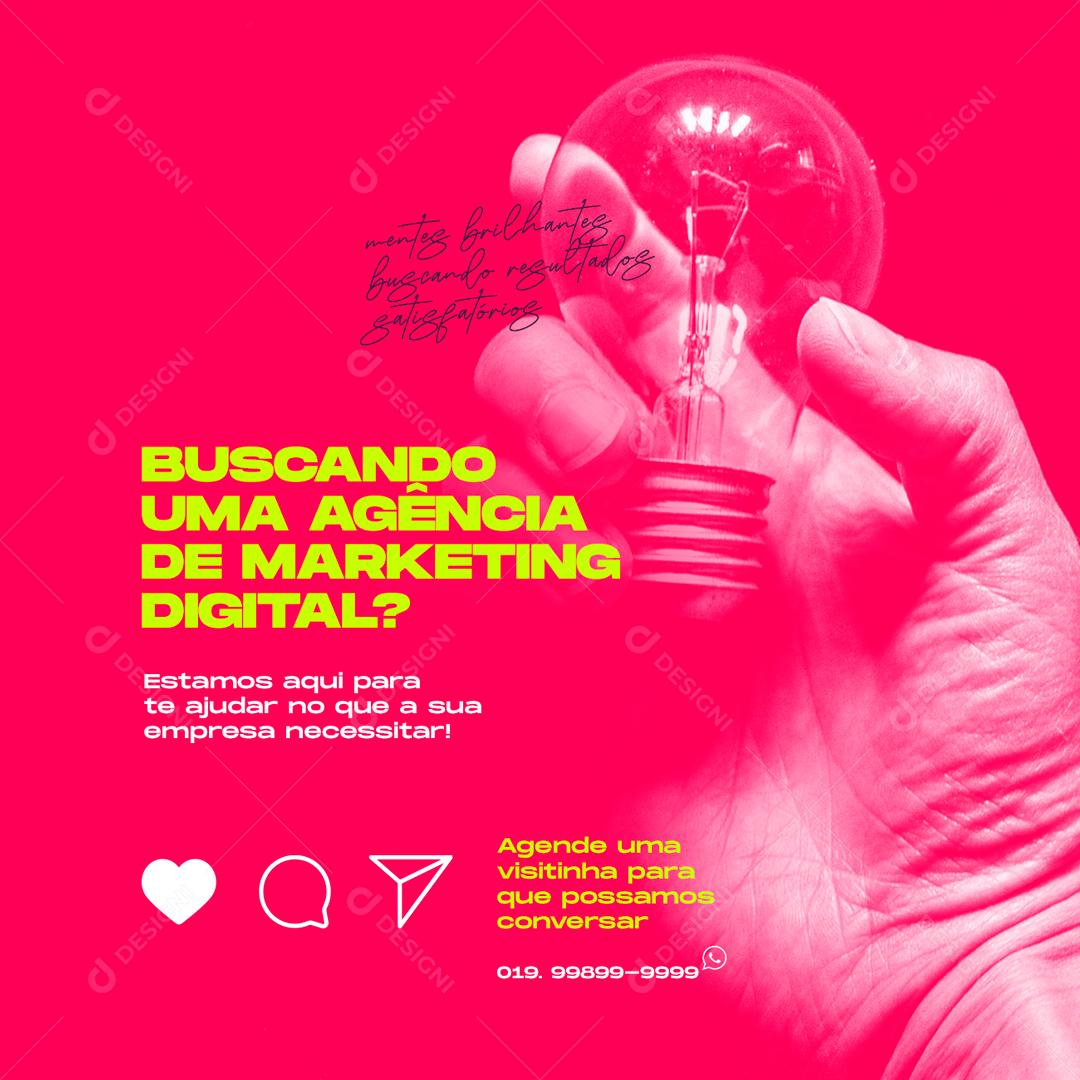 Social Media Buscando Uma Agência De Marketing Digital PSD Editável
