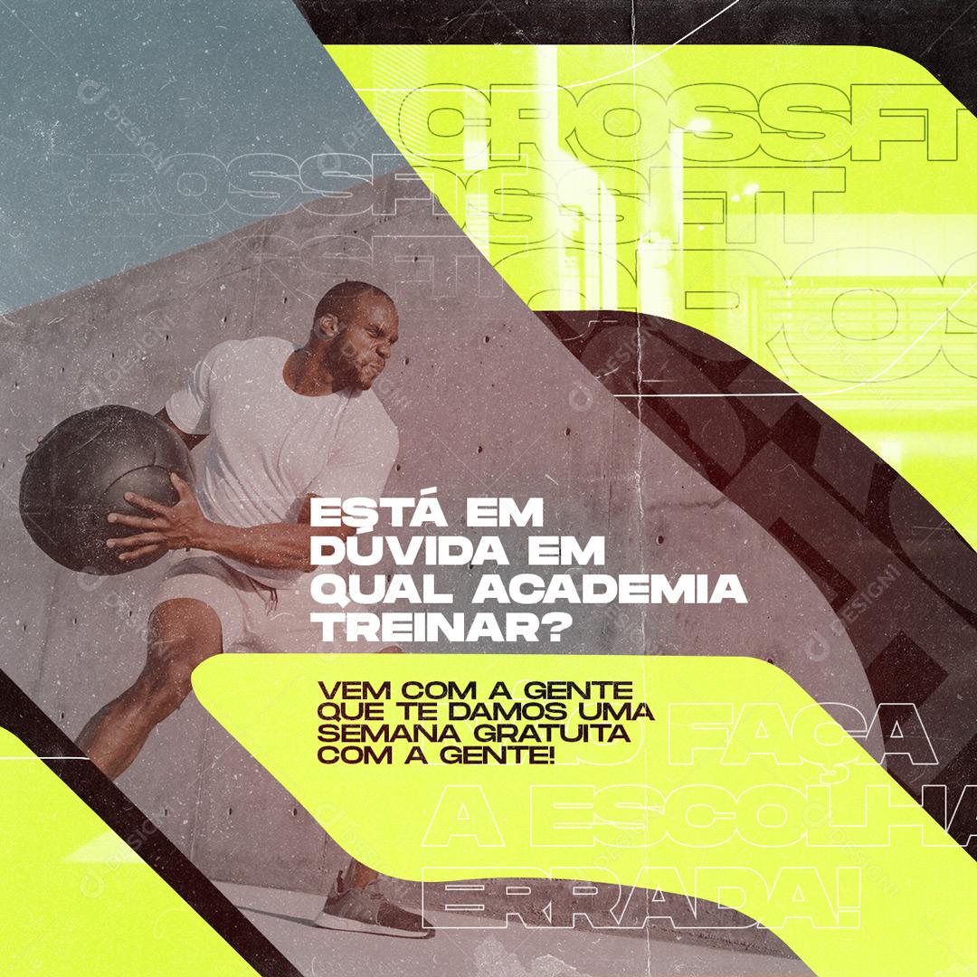 Social Media Crossfit Está Em Dúvida Em Qual Academia Treinar PSD Editável