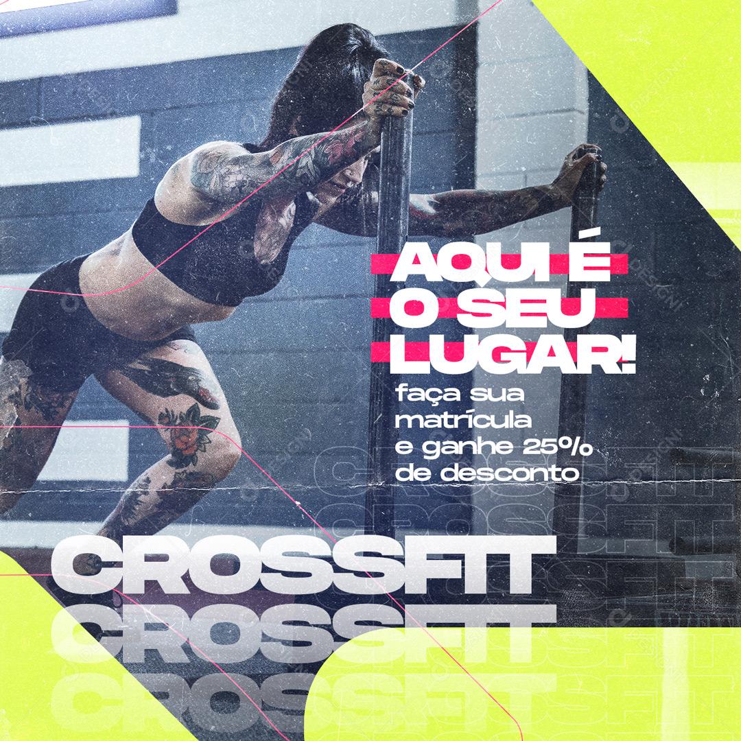 Social Media Aqui É O Seu Lugar Crossfitt Academia PSD Editável