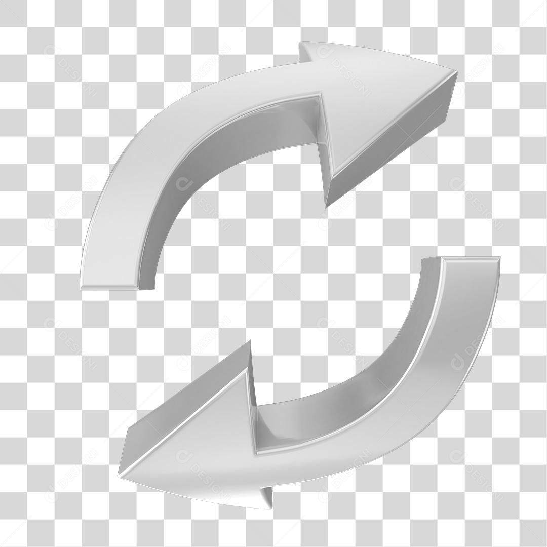 Setas Vai e Volta Elemento 3D PNG Transparente