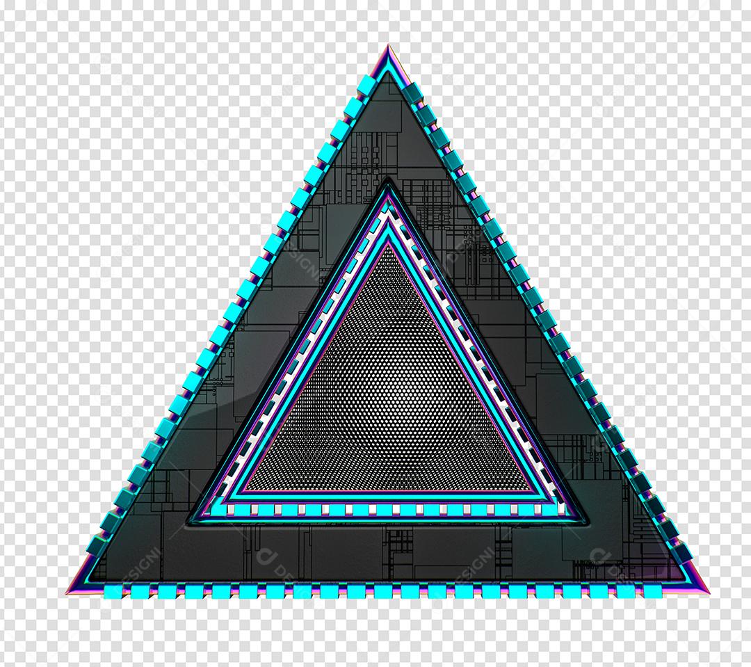 Elemento 3D Triângulo Para Composição PSD Sem Fundo