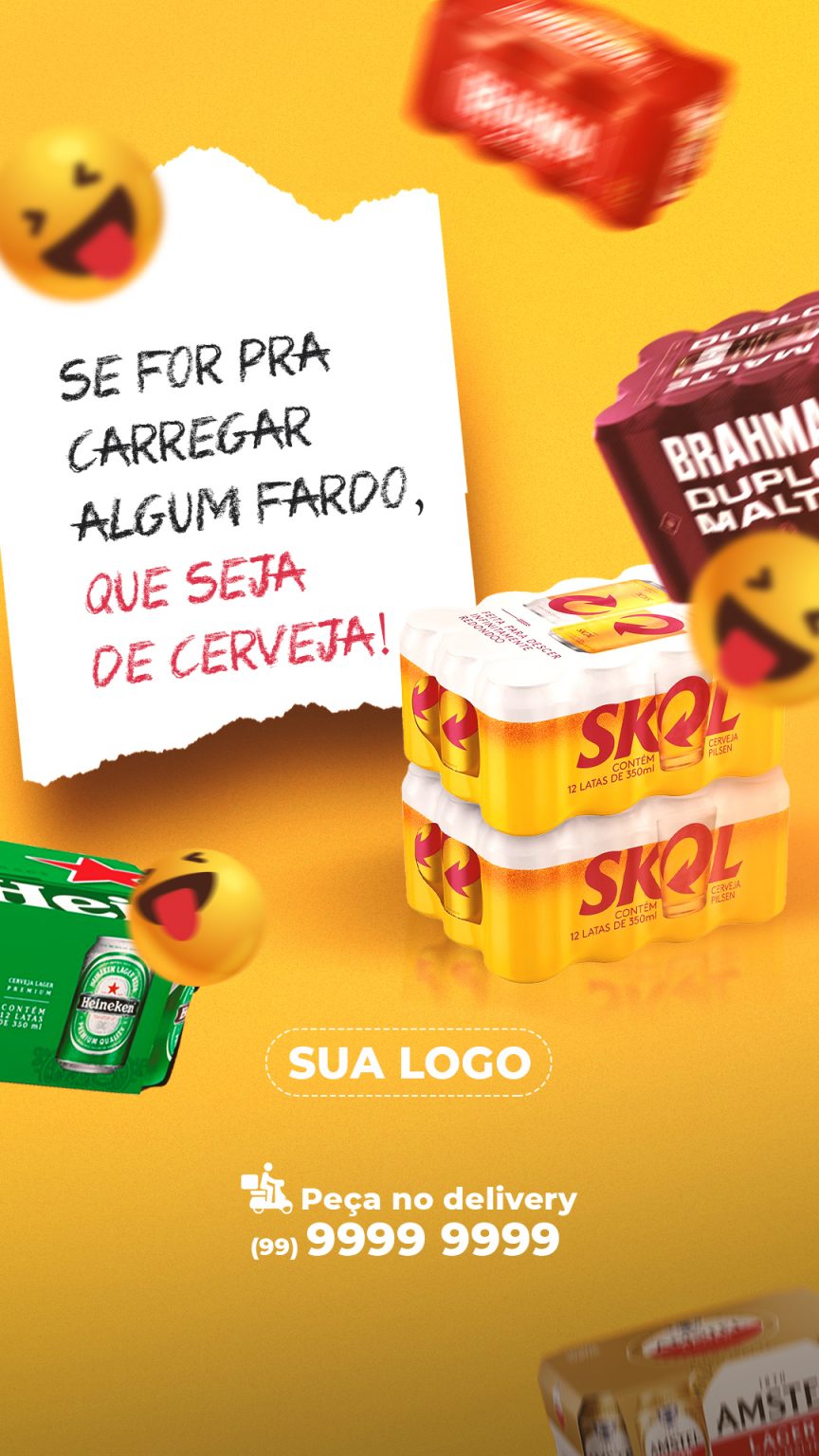 Social Media Se For Pra Carregar Algum Fardo Que Seja De Cerveja PSD Editável