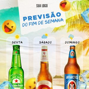 Social Media Previsão Do Fim De Semana Cerveja PSD Editável