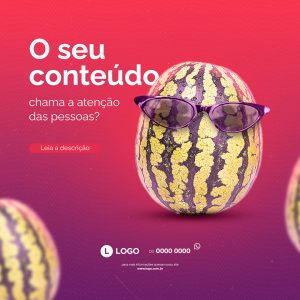 O Seu Conteúdo Chama A Atenção Das Pessoas Social Media PSD Editável