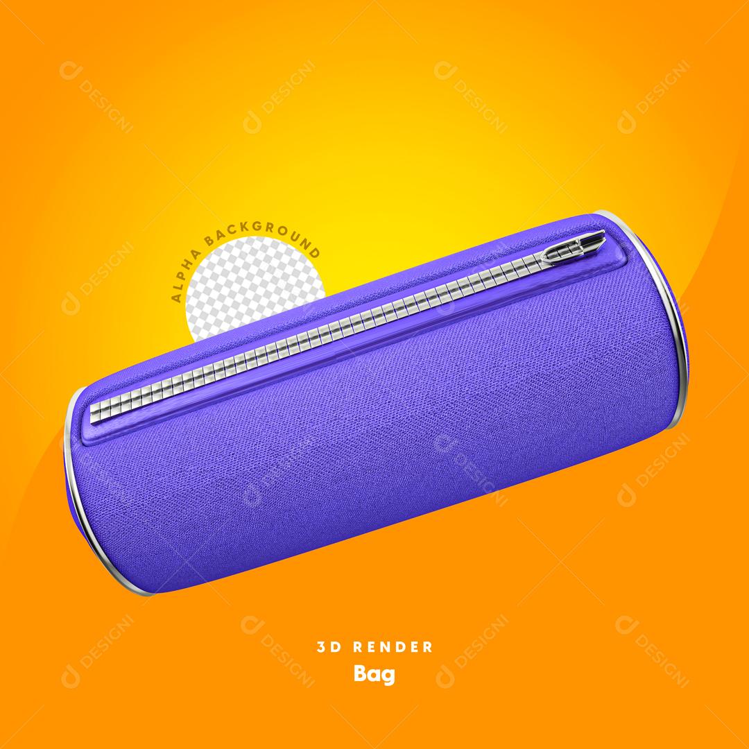Elemento 3d Estojo Roxo PSD Editável