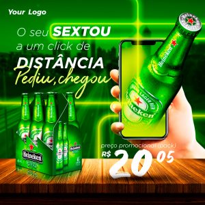 O Seu Texto a um Click De Distancia Pedi-o Chegou Social Media PSD Editável