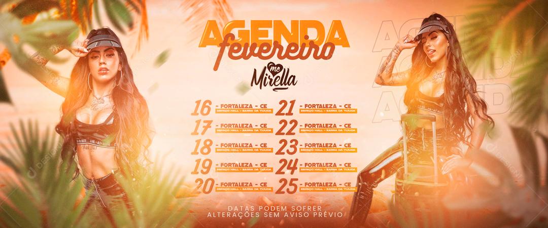 Flyer Agenda Fevereiro Mc Mirella Social Media