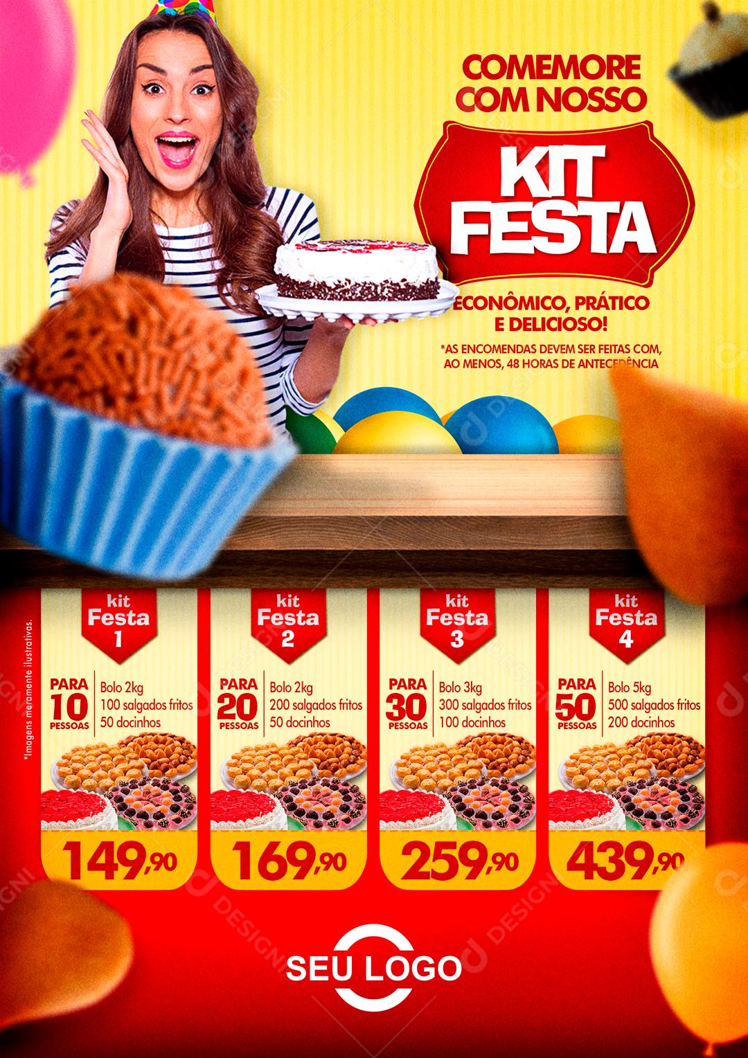 Comemore Com Nosso kit Festa Social Media PSD Editável