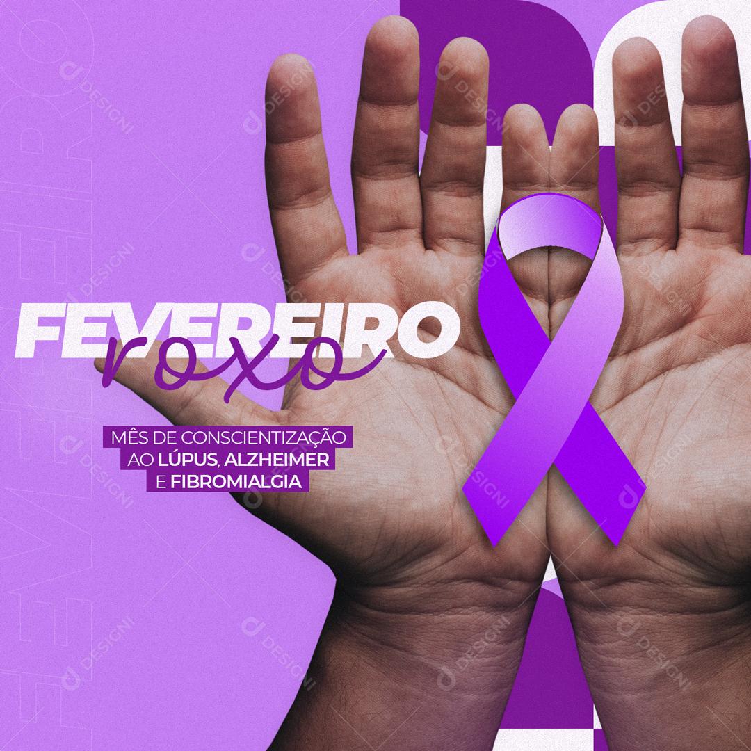 Fevereiro Roxo mês De Conscientização Ao lúpus Social Media PSD Editável