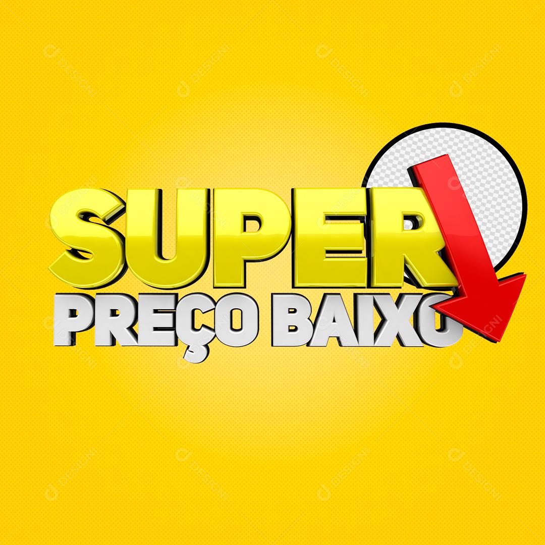 Selo 3D Para Composição Super Preço Baixo PSD Editável