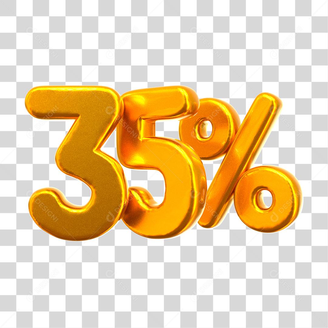 35% Número 3D Para Composição PNG Transparente
