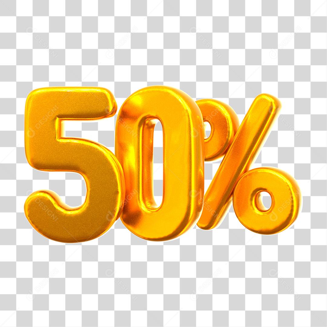 55% Número 3D Para Composição PNG Transparente